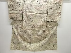 大正ロマン　草花模様織り出し銘仙着物